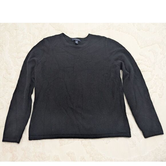 🧶 Lands' End 100% Cashmere Crewneck Sweater Size L Preowned - Picture 1 of 7